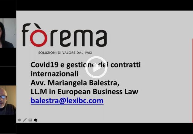 Webinar covid e gestione contratti internazionali