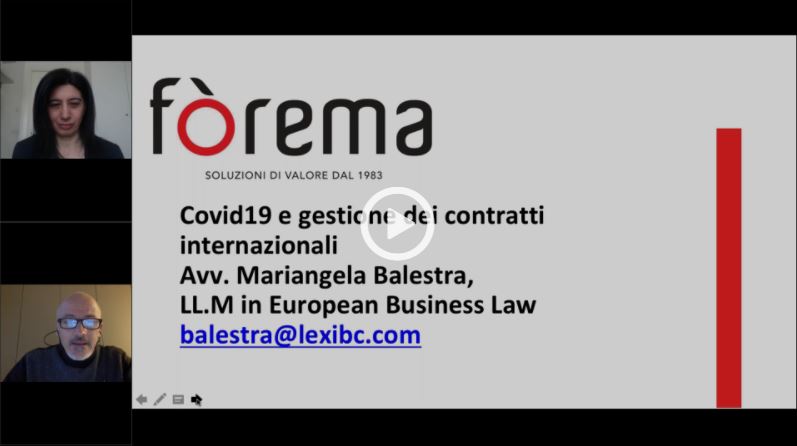 Webinar covid e gestione contratti internazionali
